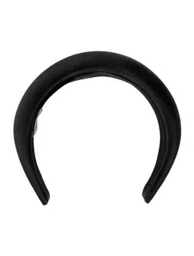Pre-owned Prada Solid Satin Headband In Black