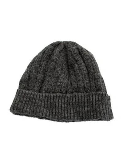 Pre-owned Prada Solid Wool Beanie In Grey