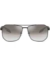 Prada 62mm Oversize Gradient Pillow Sunglasses In Schwarz