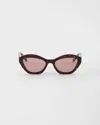Prada Geometric-frame Sunglasses In Brown