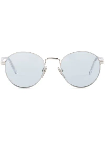 Prada Sunglasses With The Iconic Metal Plaque In Aviator Blue Lenses