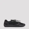 Prada Speedrock Leather And Mesh Fabric Sneakers In Black