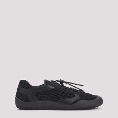 Prada Speedrock Leather And Mesh Fabric Sneakers Shoes In Black