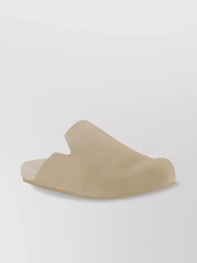 Prada Sophisticated Leather Heel Round Toe Sabots