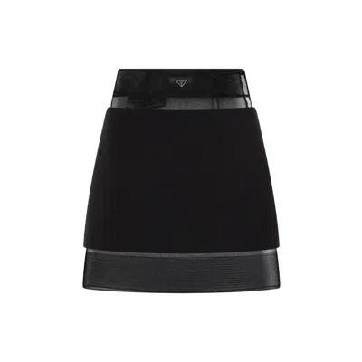 Prada Sophisticated Wool Skirt For Women In Black
