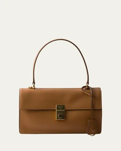 Prada Borsa A Mano In Pelle Cammello Donna In Brown