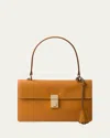 Prada Sound Medium Soft Leather Top-handle Bag In Orange