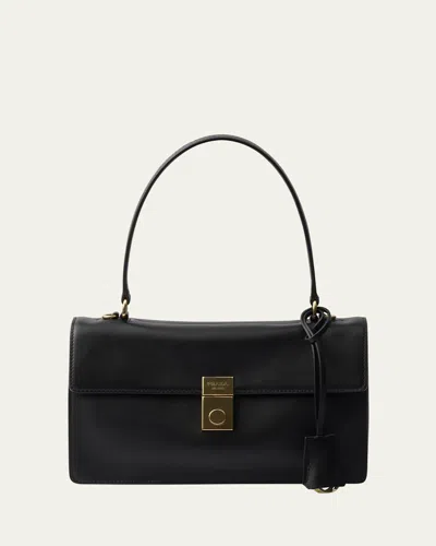 PRADA SOUND MEDIUM SOFT LEATHER TOP-HANDLE BAG