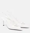 Prada Spazzolato 75 Leather Slingback Pumps In White