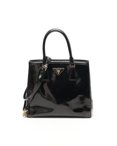 Prada Spazzolato Galleria Bag In Black