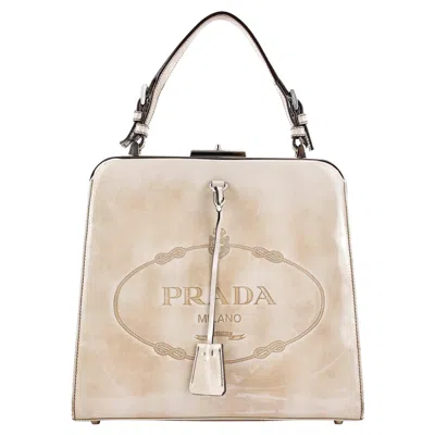Pre-owned Prada Spazzolato Handbag As Seen On Miranda Priestly In The Devil Wears  In Sand