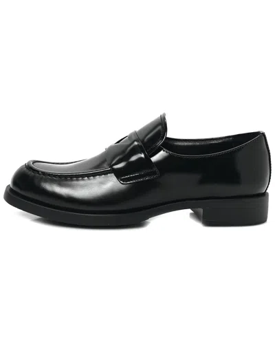 Prada Spazzolato Leather 30mm Loafer (authentic Pre-loved) In Black