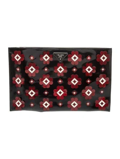 Pre-owned Prada Spazzolato Leather Clutch In Black