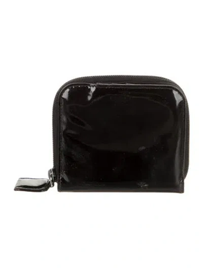 Pre-owned Prada Spazzolato Leather Compact Wallet In Black