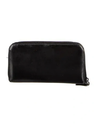 Pre-owned Prada Spazzolato Leather Continental Wallet In Black