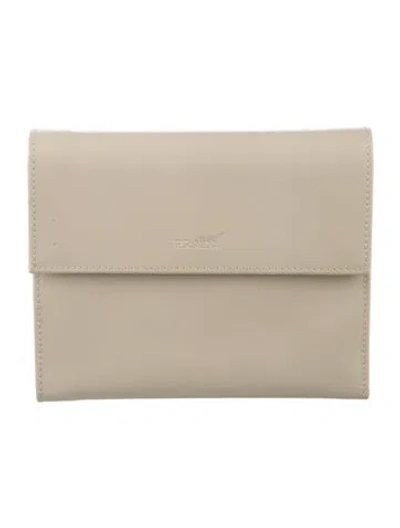 Pre-owned Prada Spazzolato Leather Continental Wallet In Grey