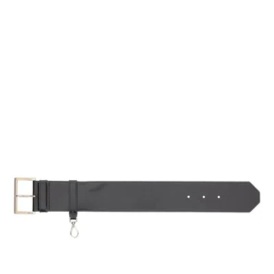 Prada Spazzolato Leather Detachable Sleeve Handle In Black