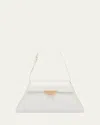 Prada Spazzolato Leather Shoulder Bag In Bianco