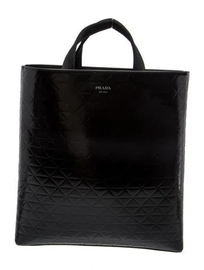 Pre-owned Prada Spazzolato Leather Symbole In Black