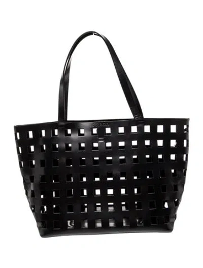 Pre-owned Prada Spazzolato Leather Tote In Black