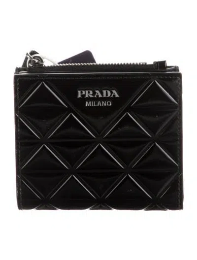 Pre-owned Prada Spazzolato Leather Wallet In Black