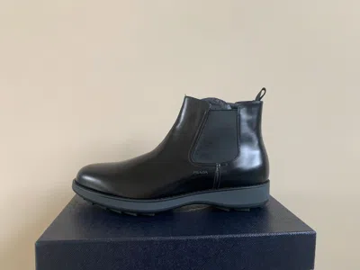 Pre-owned Prada Spazzolato Rois Boots In Black