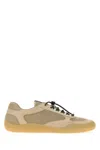 Prada Low Top Sneakers Mesh Panels Round Toe Rubber Sole In Animal Print