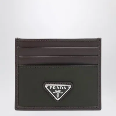 Prada Speedrock Card Holder In Re-nylon Camouflage And Leather In Black