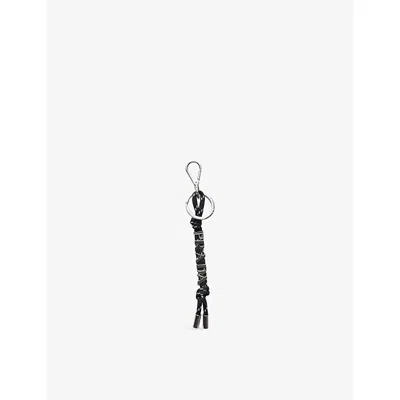 Prada Womens Black Speedrock Cord Woven Keyring