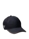 Prada Speedrock Enamelled-triangle Baseball Cap In Blue