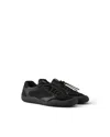 Prada Speedrock Leather And Mesh Fabric Sneakers In Black