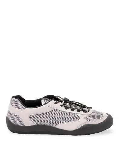 PRADA PRADA SPEEDROCK LEATHER AND MESH SNEAKERS