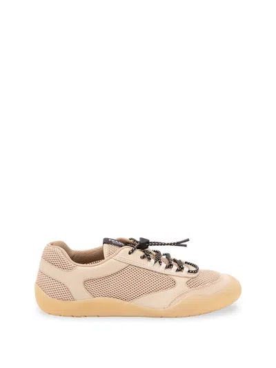 Prada Low Top Sneakers Mesh Panels Round Toe Rubber Sole In Animal Print