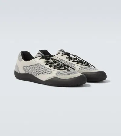 PRADA SPEEDROCK LEATHER-TRIMMED SNEAKERS