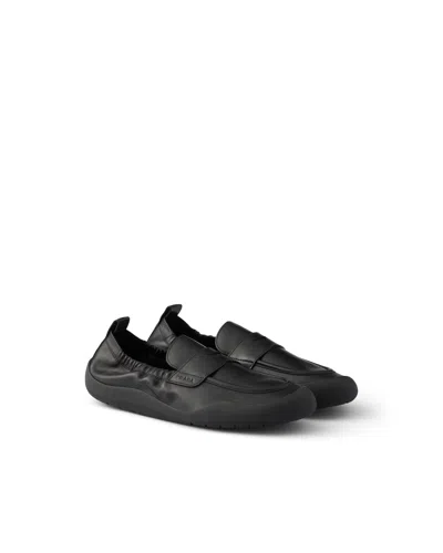 Prada Speedrock Leather Loafers In Black