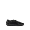 Prada Speedrock Leather And Mesh Fabric Sneakers In Black