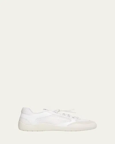 PRADA SPEEDROCK MESH & LEATHER LOW-TOP SNEAKERS