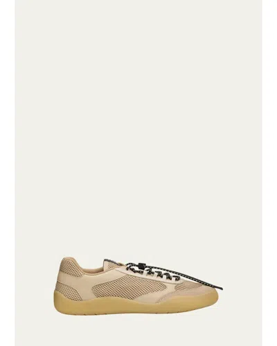 Prada Speedrock Mesh Fabric Sneakers In Brown