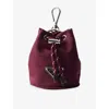 Prada Womens Burgundy Speedrock Mini Icon Re-nylon Bag Charm In Burgundy