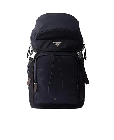 Prada Speedrock Re-nylon And Leather Backpack In Blue