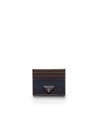 PRADA PRADA SPEEDROCK RE-NYLON AND LEATHER CARD HOLDER