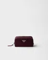 Prada Speedrock Nylon And Leather Pouch Bag In Burgundy