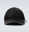 Prada Renylon Baseball Cap Curved Brim Design In Black
