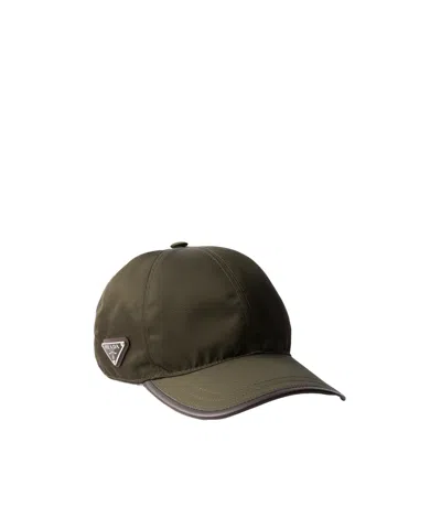 Prada Speedrock Re-nylon Baseball Cap In Green