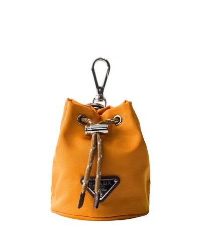 Prada Speedrock Re-nylon Keychain Charm In Brown