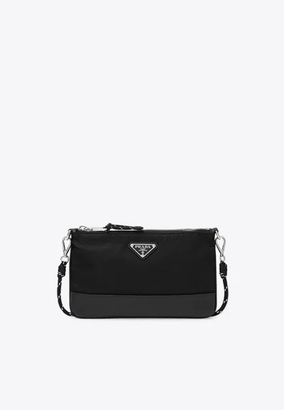 Prada Speedrock Re-nylon Phone Holder In Black