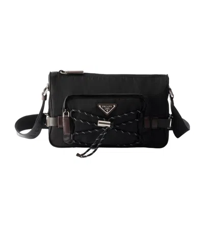 Prada Speedrock Re-nylon Shoulder Bag In Black