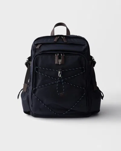 Prada Speedrock Rucksack Aus Re-nylon Und Leder In Blue