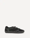 Prada Speedrock Leather And Mesh Fabric Sneakers In Brown