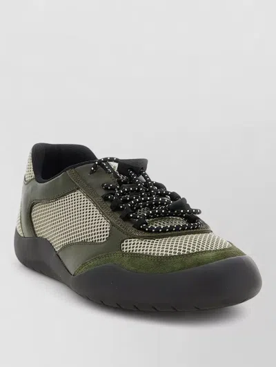 Prada Speedrock Sneakers Round Toe Mesh Leather Suede In Multi